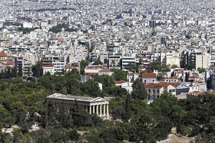 Gerahmter Druck : Tempel des Hephaistos, Gott der Schmiedekunst. Gerahmter Druck : Tempel des Hephaistos, Gott der Schmiedekunst.