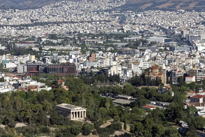 Gerahmter Druck : Tempel des Hephaistos, Gott der Schmiedekunst.
