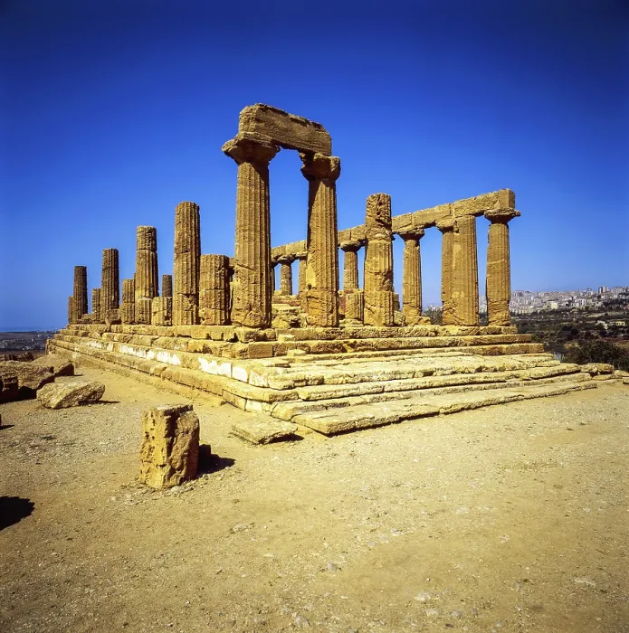 Gerahmter Druck : Tempel der Juno in Agrigent, Sizilien Gerahmter Druck : Tempel der Juno in Agrigent, Sizilien