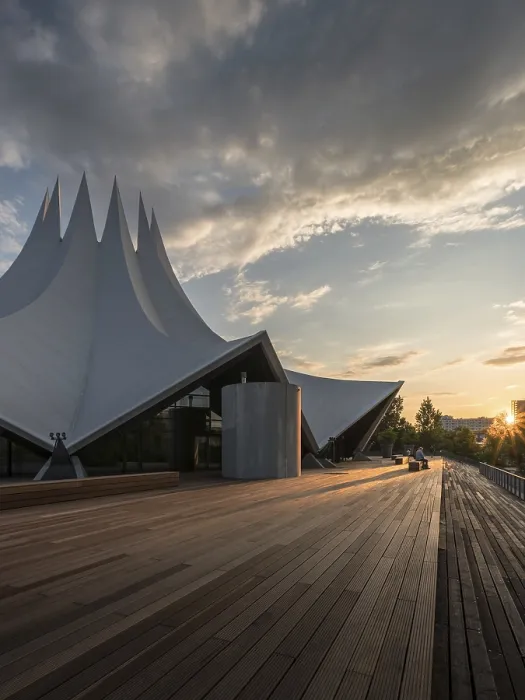 Gerahmter Druck : Das Tempodrom bei Sonnenuntergang, Berlin, Deutschland. Gerahmter Druck : Das Tempodrom bei Sonnenuntergang, Berlin, Deutschland.