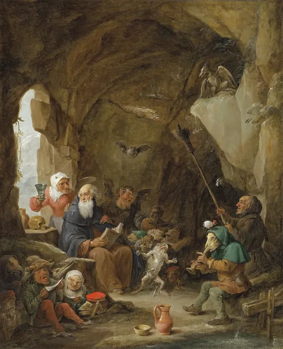Gerahmter Druck : Die Versuchung des heiligen Antonius. Gerahmter Druck : Die Versuchung des heiligen Antonius.