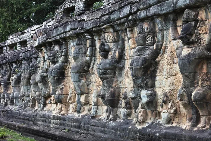 Gerahmter Druck : Terrasse der Elefanten im Angkor-Thom-Komplex. Gerahmter Druck : Terrasse der Elefanten im Angkor-Thom-Komplex.