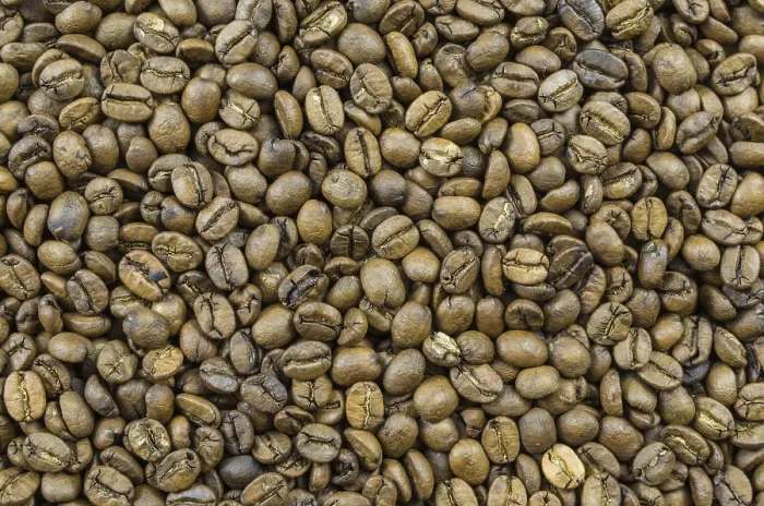 Gerahmter Druck : Textur, Hintergrund ganzer Kaffeebohnen, roh. Gerahmter Druck : Textur, Hintergrund ganzer Kaffeebohnen, roh.