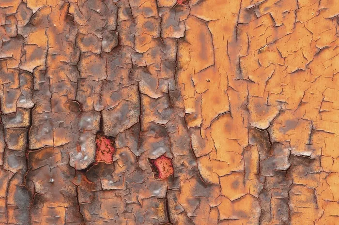 Gerahmter Druck : Textur, Metall mit abblätternder Farbe, Rost. Gerahmter Druck : Textur, Metall mit abblätternder Farbe, Rost.