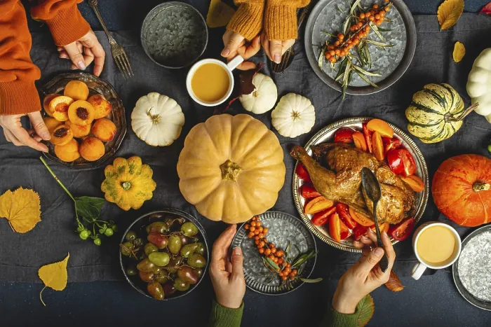 Gerahmter Druck : Erntedankfestliches Tischbild Gerahmter Druck : Erntedankfestliches Tischbild