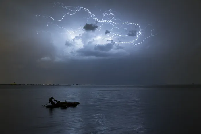 Gerahmter Druck : Sturm über dem Bodensee, Bregenz, Vorarlberg, Österreich Gerahmter Druck : Sturm über dem Bodensee, Bregenz, Vorarlberg, Österreich