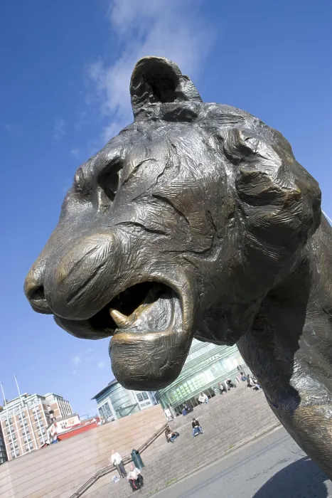 Gerahmter Druck : Ein Tiger in Tigerstaden. Gerahmter Druck : Ein Tiger in Tigerstaden.