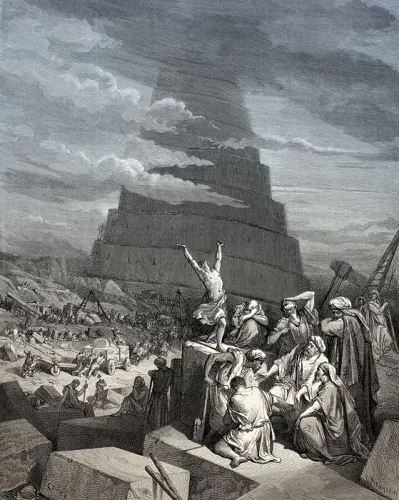 Gerahmter Druck : Der Turm von Babylon im Alten Testament