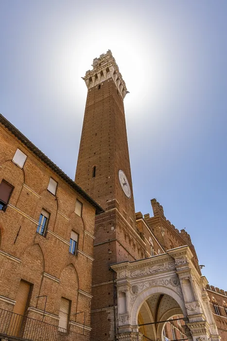 Gerahmter Druck : Der Turm des Palazzo Pubblico.