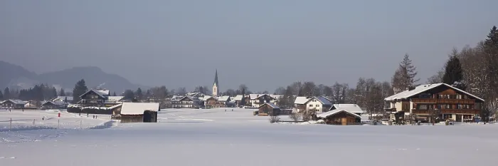 Gerahmter Druck : Ortschaftsbild im Winter, Oberstdorf. Gerahmter Druck : Ortschaftsbild im Winter, Oberstdorf.
