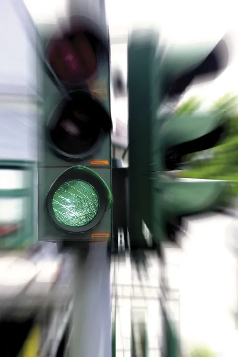 Gerahmter Druck : Verkehrslicht auf grün. Gerahmter Druck : Verkehrslicht auf grün.
