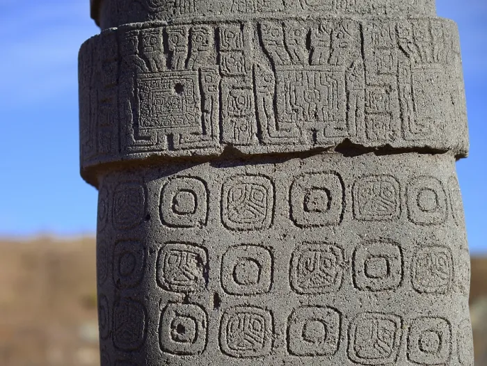 Gerahmter Druck : Detail eines Musters auf dem Ponce-Monolithen. Gerahmter Druck : Detail eines Musters auf dem Ponce-Monolithen.
