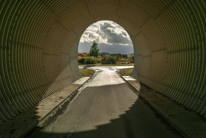 Gerahmter Druck : Durch den Tunnel. Gerahmter Druck : Durch den Tunnel.