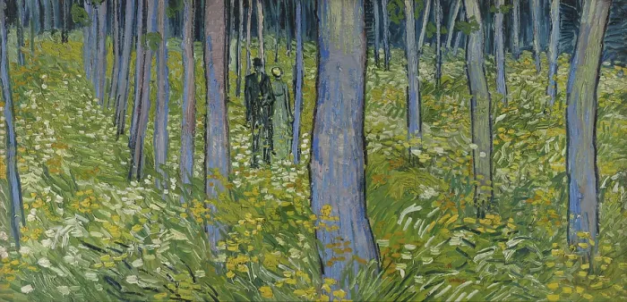 Gerahmter Druck : Unterwuchs mit zwei Figuren (1890) Gerahmter Druck : Unterwuchs mit zwei Figuren (1890)