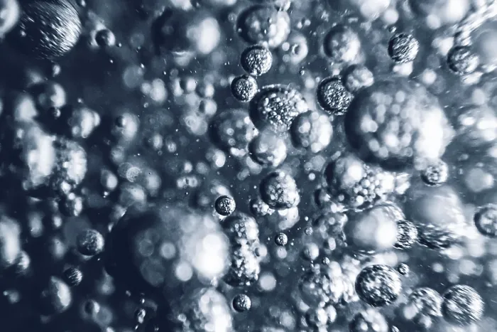 Gerahmter Druck : Unterwasserblasen Abstrakte Hintergrund.