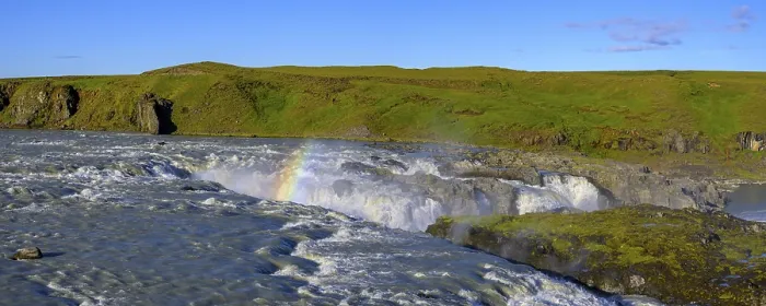 Gerahmter Druck : Uridafoss mit Regenbogen, Selfoss Gerahmter Druck : Uridafoss mit Regenbogen, Selfoss