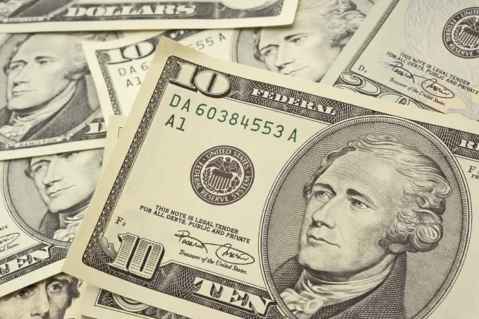 Gerahmter Druck : US-Dollar-Scheine Gerahmter Druck : US-Dollar-Scheine