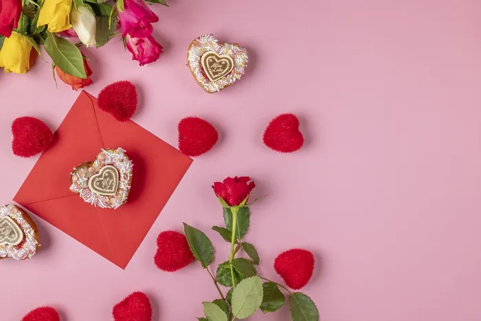 Gerahmter Druck : Valentinstags-Komposition mit Rosen. Gerahmter Druck : Valentinstags-Komposition mit Rosen.