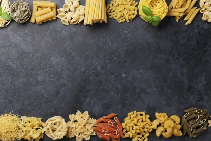 Gerahmter Druck : Vielfältige Pasta. Kochkonzept.