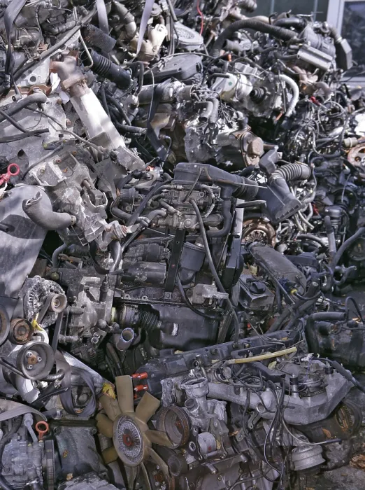 Gerahmter Druck : Fahrzeugmotoren-Schrottmetall Gerahmter Druck : Fahrzeugmotoren-Schrottmetall