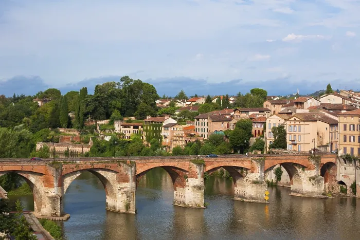 Gerahmter Druck : Blick auf die Augustbrücke in Albi. Gerahmter Druck : Blick auf die Augustbrücke in Albi.