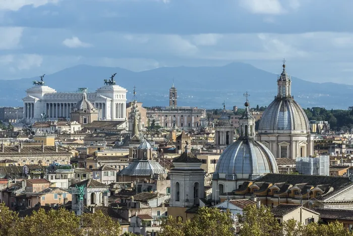 Gerahmter Druck : Blick vom Castel Sant'Angelo
