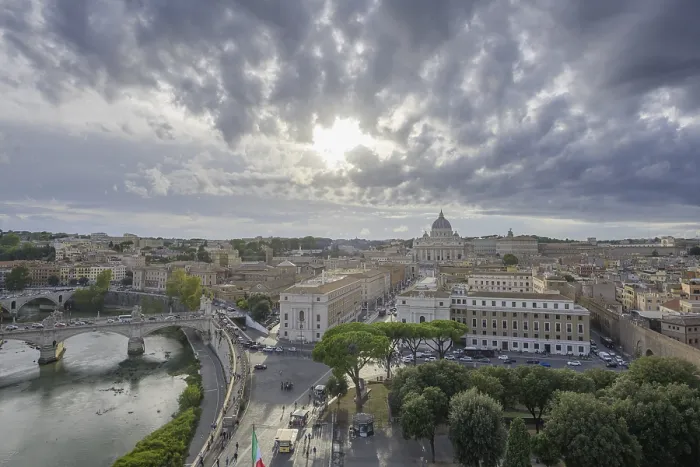 Gerahmter Druck : Blick vom Castel Sant'Angelo auf St. Gerahmter Druck : Blick vom Castel Sant'Angelo auf St.
