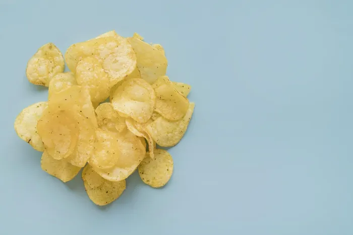 Gerahmter Druck : Oberansicht Chips mit Kopienraum 1. Gerahmter Druck : Oberansicht Chips mit Kopienraum 1.
