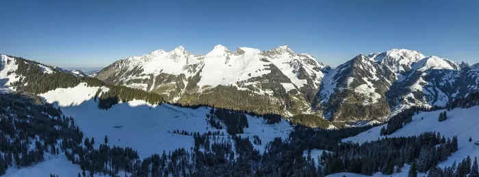 Gerahmter Druck : Blick auf den Chorblispitz und Euschelspass Gerahmter Druck : Blick auf den Chorblispitz und Euschelspass