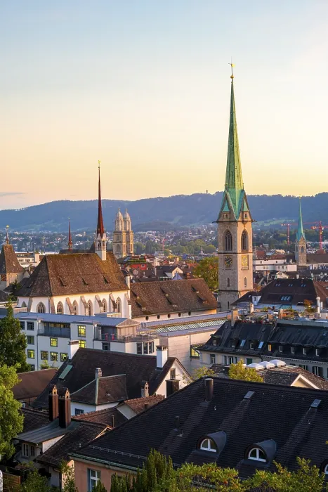 Gerahmter Druck : Blick auf die Stadt, Predigerkirche.