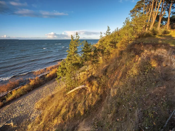 Gerahmter Druck : Blick von den Klippen auf das stürmische Ostsee. Gerahmter Druck : Blick von den Klippen auf das stürmische Ostsee.