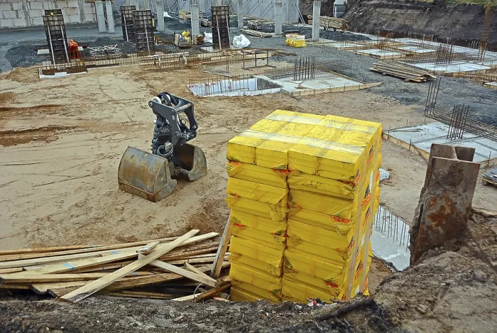 Gerahmter Druck : Blick auf einen Baustellen, Wohnbauprojekt.
