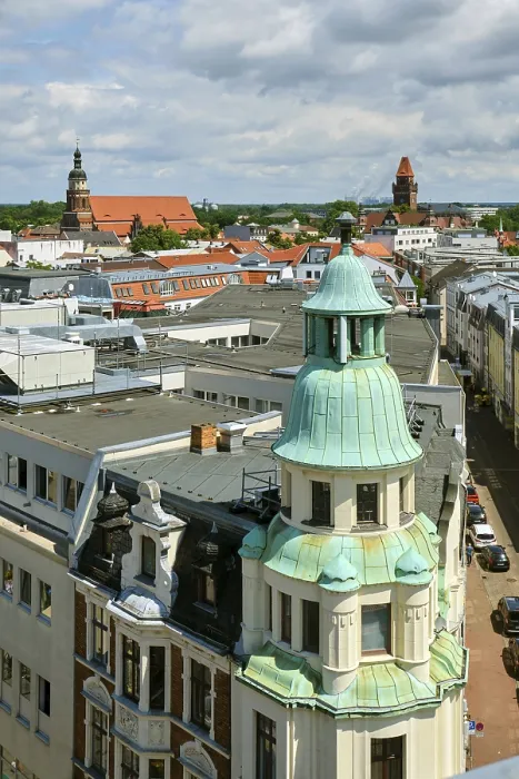 Gerahmter Druck : Blick über Cottbus vom Spremberg-Turm. Gerahmter Druck : Blick über Cottbus vom Spremberg-Turm.