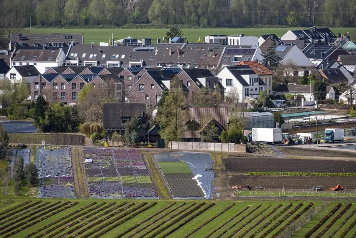 Gerahmter Druck : Blick über Düsseldorf-Hamm. Gerahmter Druck : Blick über Düsseldorf-Hamm.
