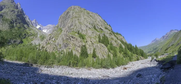 Gerahmter Druck : Blick auf einen Gletscher aus dem Romanche-Tal. Gerahmter Druck : Blick auf einen Gletscher aus dem Romanche-Tal.