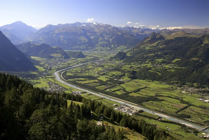 Gerahmter Druck : Blick vom Wanderweg nach Buchs, St. Gerahmter Druck : Blick vom Wanderweg nach Buchs, St.
