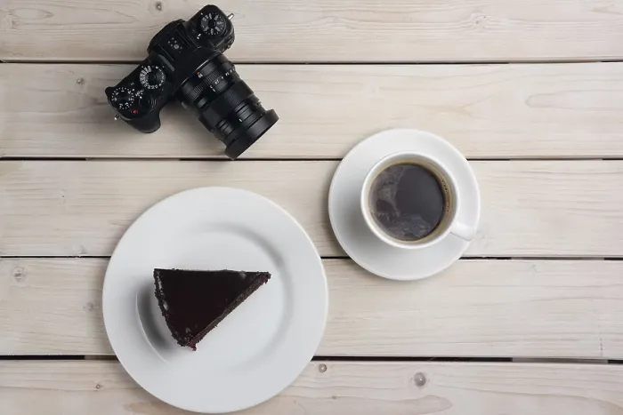 Gerahmter Druck : Obenansicht von Hipster-Snack. Gerahmter Druck : Obenansicht von Hipster-Snack.