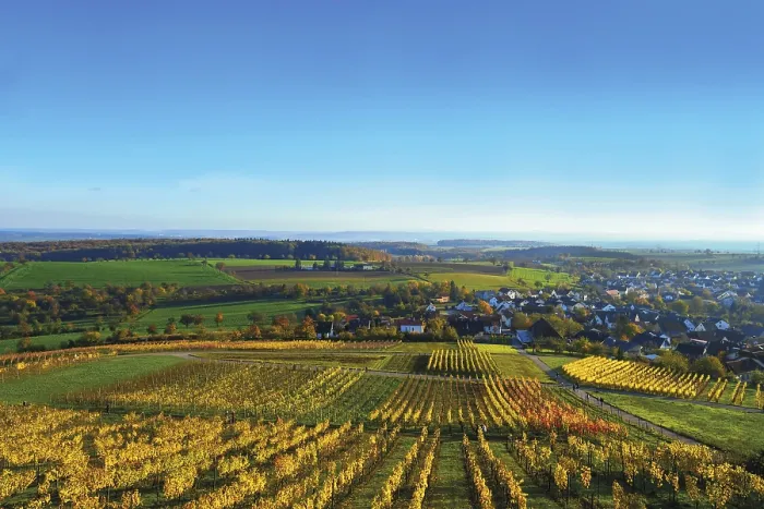 Gerahmter Druck : Blick über den Kraichgau