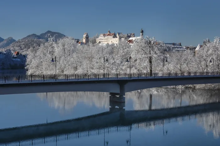 Gerahmter Druck : Blick über den Lech nach Füssen Gerahmter Druck : Blick über den Lech nach Füssen