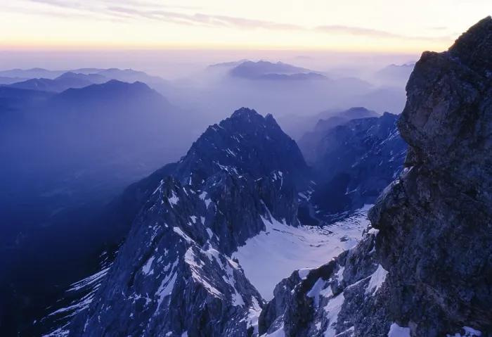 Gerahmter Druck : Blick auf den Waxenstein von der Bergspitze. Gerahmter Druck : Blick auf den Waxenstein von der Bergspitze.