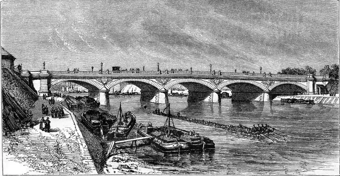 Gerahmter Druck : Ansicht des neuen Pont d'Austerlitz. Gerahmter Druck : Ansicht des neuen Pont d'Austerlitz.