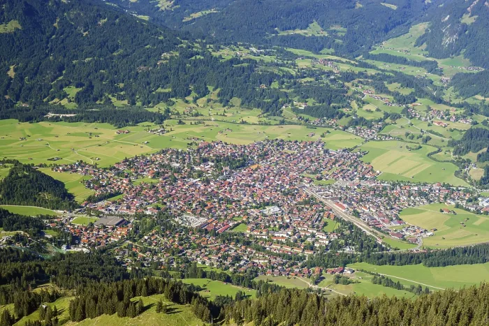 Gerahmter Druck : Blick auf Oberstdorf von Gaißalphorn Gerahmter Druck : Blick auf Oberstdorf von Gaißalphorn