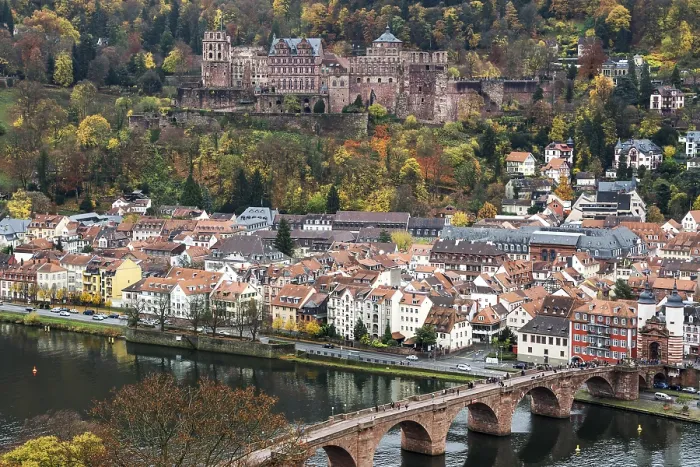 Gerahmter Druck : Blick vom Philsophenweg zum Neckar. Gerahmter Druck : Blick vom Philsophenweg zum Neckar.