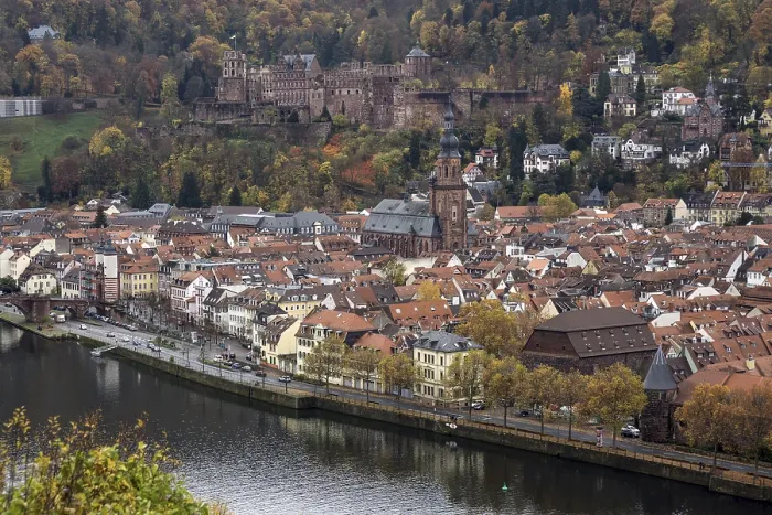 Gerahmter Druck : Blick vom Philsophenweg zum Neckar. Gerahmter Druck : Blick vom Philsophenweg zum Neckar.
