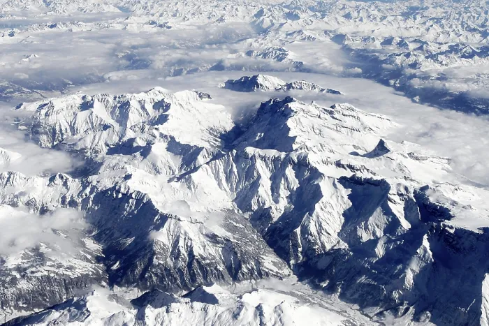 Gerahmter Druck : Blick aus einem Flugzeug, Alpen. Gerahmter Druck : Blick aus einem Flugzeug, Alpen.