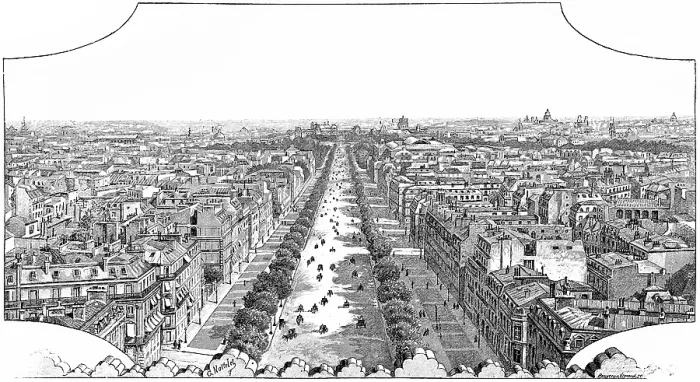 Gerahmter Druck : Blick von der Plattform des Arc de Triomphe. Gerahmter Druck : Blick von der Plattform des Arc de Triomphe.