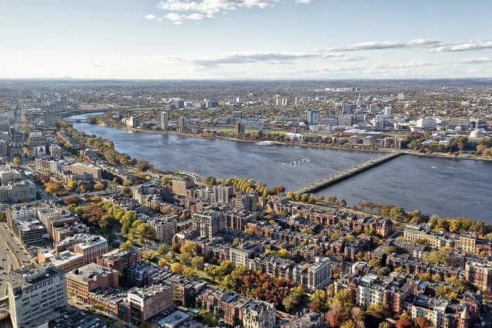 Gerahmter Druck : Blick vom Prudential Tower auf den Back Bay. Gerahmter Druck : Blick vom Prudential Tower auf den Back Bay.