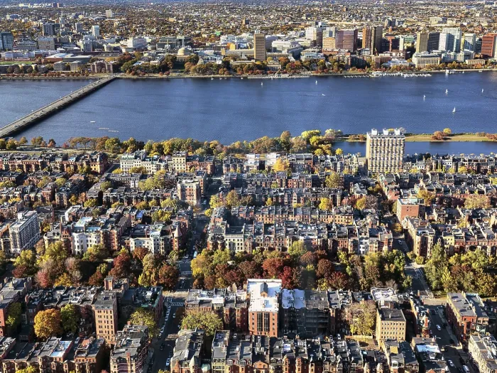 Gerahmter Druck : Blick vom Prudential Tower auf den Back Bay. Gerahmter Druck : Blick vom Prudential Tower auf den Back Bay.