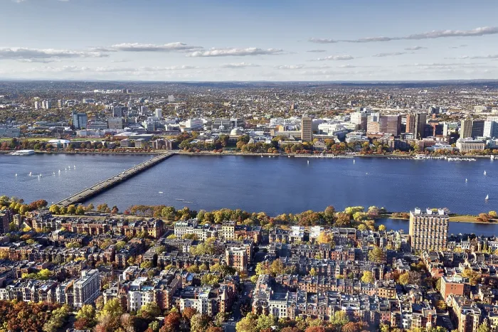 Gerahmter Druck : Blick von der Prudential Tower auf den Back Bay. Gerahmter Druck : Blick von der Prudential Tower auf den Back Bay.
