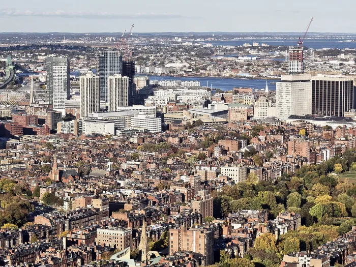 Gerahmter Druck : Blick vom Prudential Tower auf das Zentrum. Gerahmter Druck : Blick vom Prudential Tower auf das Zentrum.